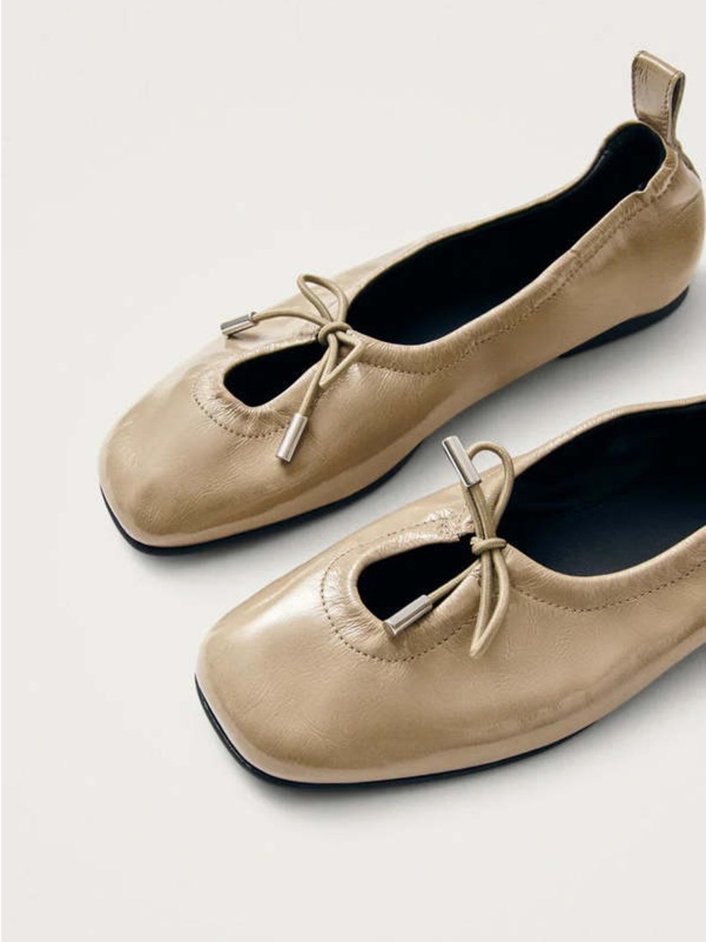 Alohas Rosalind Patent Beige Leather Ballet Flats
